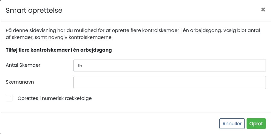 Sitepas Kvalitetssikring Smart Oprettelse