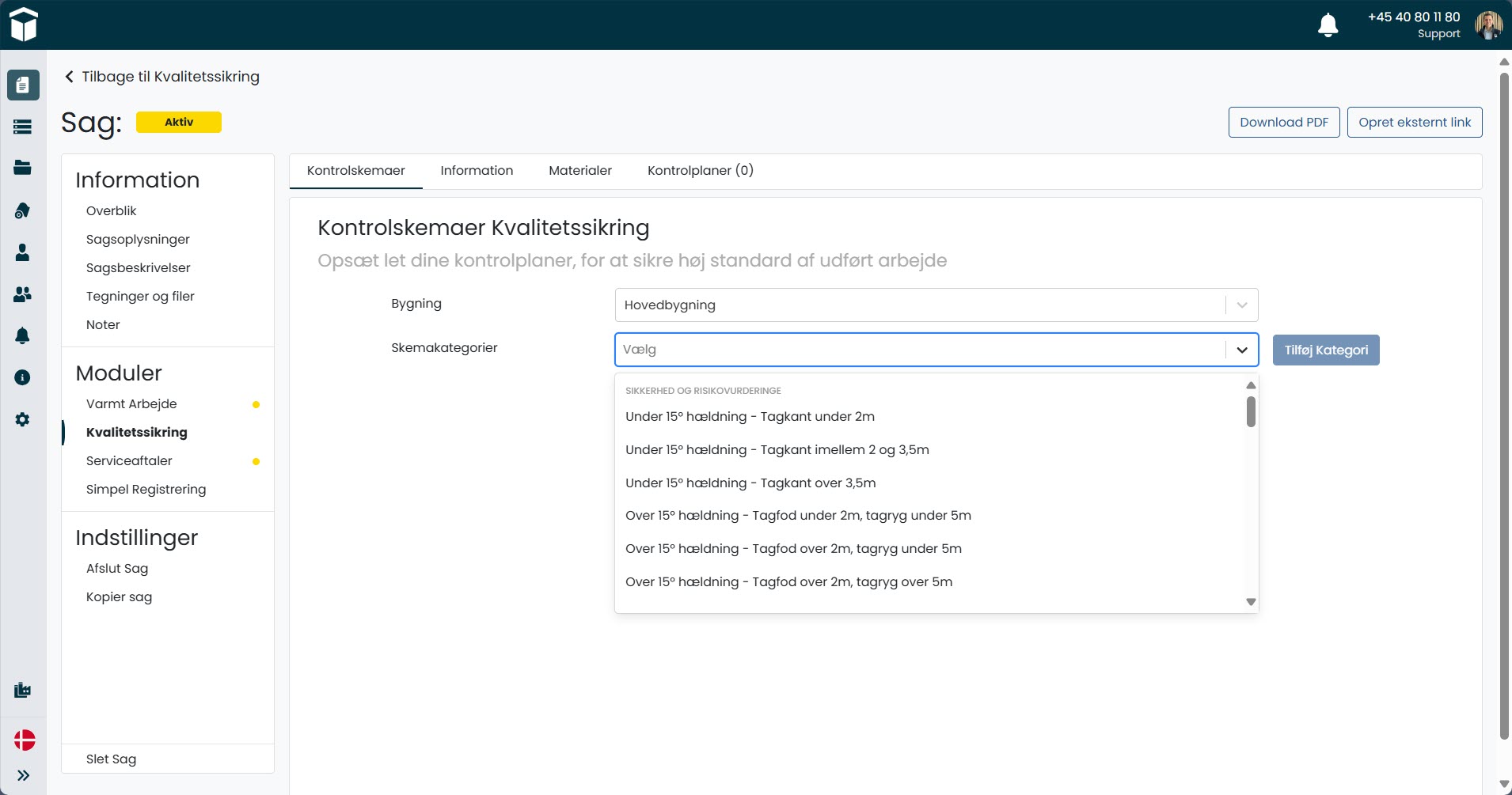 Sitepas Kvalitetssikring Skemakategorier