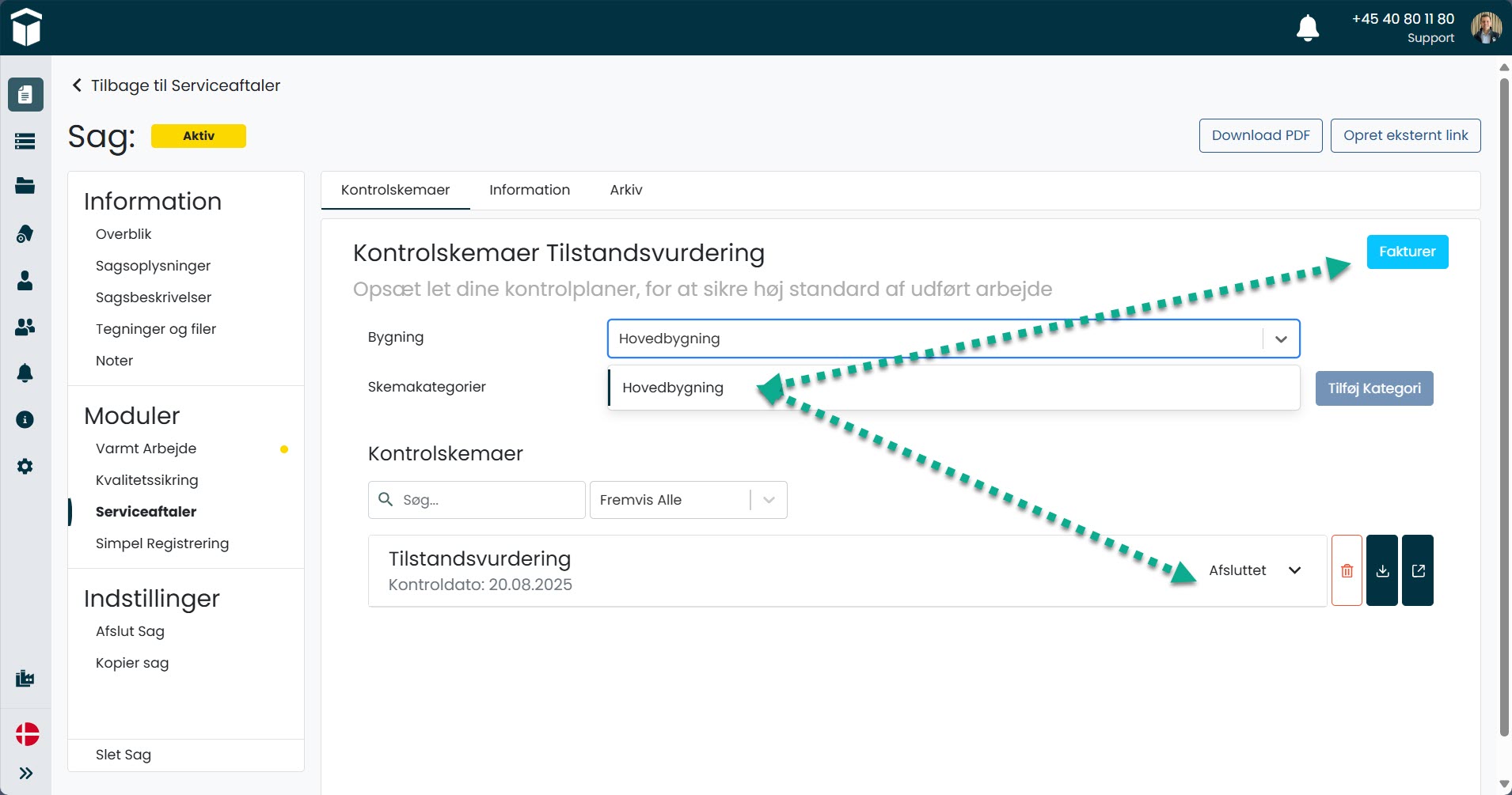 Sitepas Serviceaftale Afsluttet