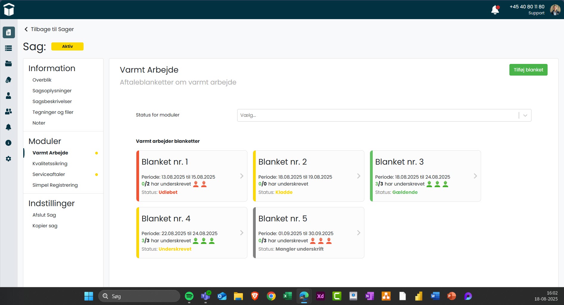 Sitepas Varmt Arbejde Blanket Status