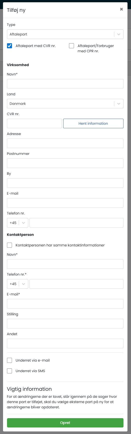 Sitepas Eksterne Parter
